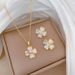 【 Titanium Steel 】 Necklace Earring Light Luxury Full Diamond Shell Four Leaf Flower Personalized Temperament Banquet_ipsvogv.com