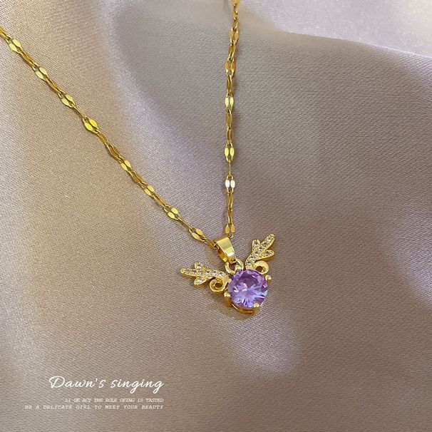 Steel 【 Titanium 】 Yilu Has You, Zircon Light Luxury Temperament, Gorgeous Full Diamond Necklace, Women's Versatile 【 】 You, Temperament, Necklace,_ipsvogv.com