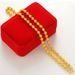 Vietnamese Sand Gold Round Bead Necklace With Brass Frosted Collarbone Chain Gold-plated Versatile Men's And Women's_ipsvogv.com
