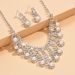 EUROPEAN BRIDE - Pearl & Rhinestone Bridal Jewelry Set (Wedding Necklace & Earrings)_ipsvogv.com