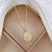 【 Titanium Steel 】 Round Portrait Diamonds, Light Luxury Temperament, Gorgeous Full Of Diamonds Necklace, Women's_ipsvogv.com