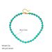 European and American cross-border new creative personality retro niche design turquoise titanium steel beaded woven necklace_ipsvogv.com