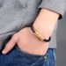 Fashion Korean Edition Jewelry Gold Black Rotating Titanium Steel Buckle Leather Men's Adjustable Bracelet_ipsvogv.com