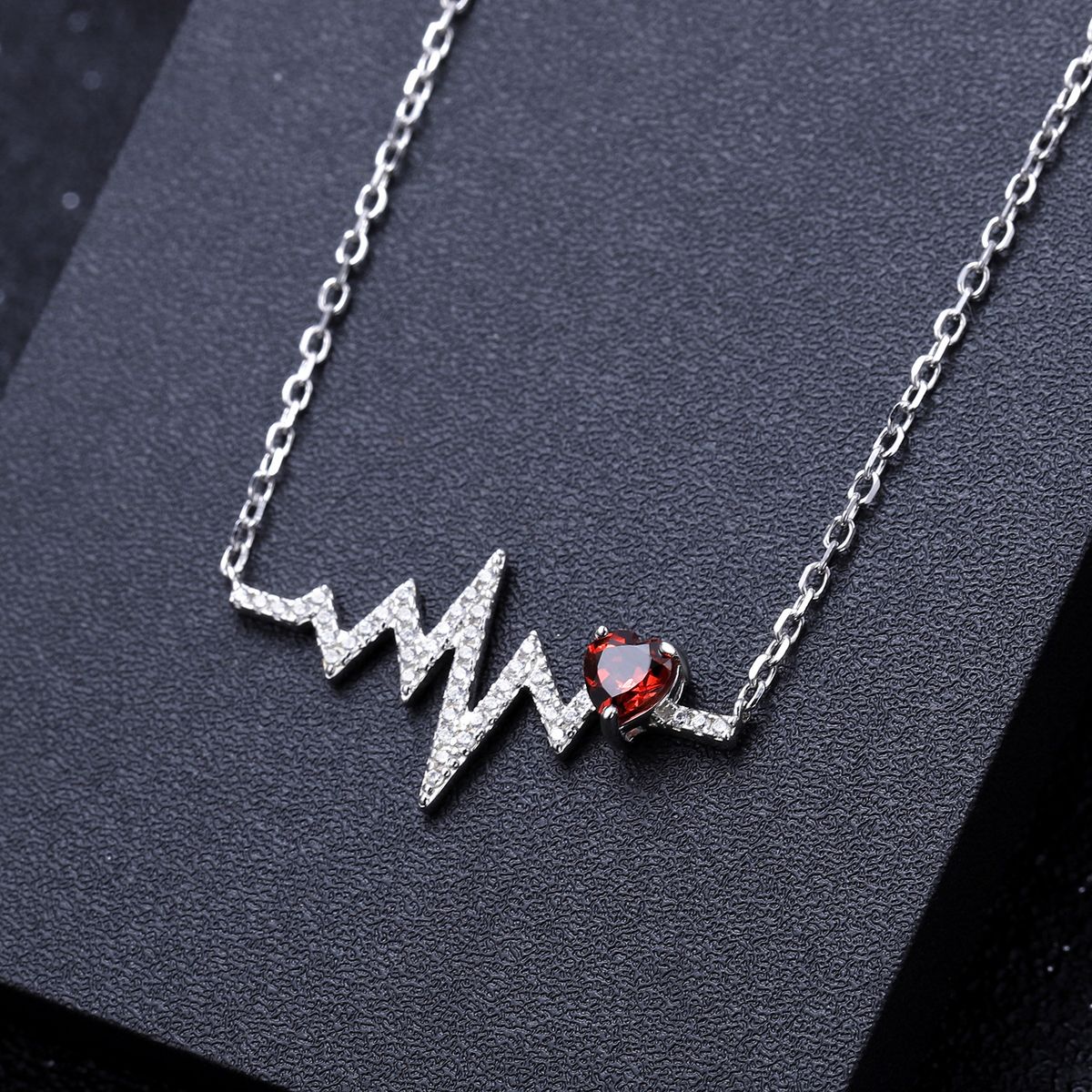 Sterling Silver Colored Gemstone Necklace Fashionable And Versatile Natural Topaz Crystal Garnet Heart Moving Miracle Necklace_ipsvogv.com