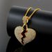 Hip Hop Cracking Love Necklace Female Street Dance Fashion Full Diamond Broken Heart Pendant Male_ipsvogv.com