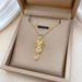 Cat 【 】 Bow Light Luxury Charm Gorgeous Full Diamond Necklace Women's Versatile Clavicle Titanium Steel Chain 【 】_ipsvogv.com