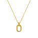 Geometric Dual Ring Pendant Necklace Made Of Titanium Steel For Women, With Unique Design And A Gold Collarbone Chain_ipsvogv.com