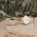 Sanjie 2025 New Jewelry Women's Gold Wheat Ear Shaped Pair Wedding Rectangular Zircon Ring_ipsvogv.com
