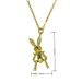 New Arrival Micro Inlaid Zircon Rabbit Carrot Trendy Personality Animal Pendant Necklace Rabbit_ipsvogv.com