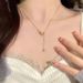 Exquisite Double Ring Tassel Pendant Necklace For Women's High End Design, Small And Luxury Collarbone Chain, Summer_ipsvogv.com