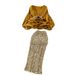 Women's fashion set female socialite temperament lantern long sleeve V-neck lotus leaf bright face shirt women's high waist sequin skirt_ipsvogv.com