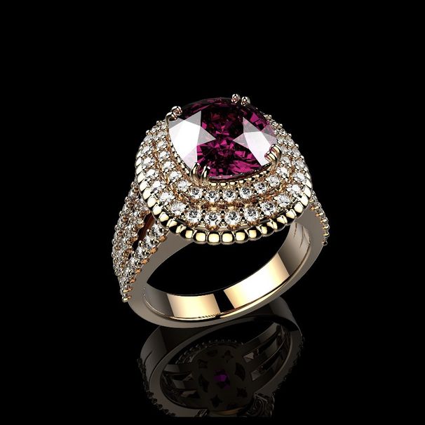 Sanjie's New Unisex Full Diamond Red Ring, French Style Accessory_ipsvogv.com