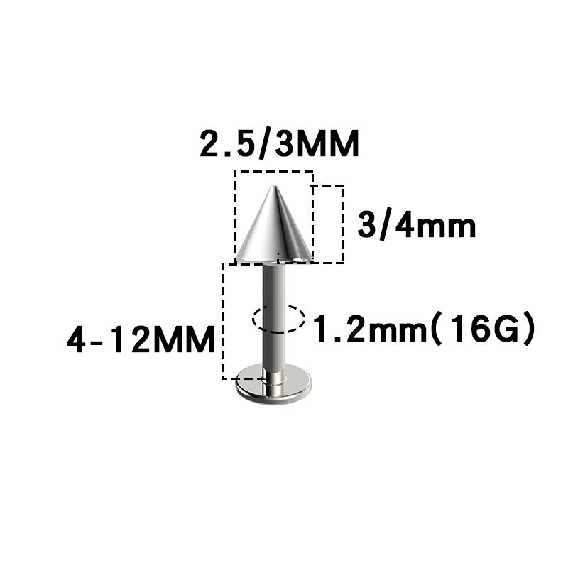Men And Women's Jewelry Titanium Alloy Internal Tooth Lip Nail Basic Flat Bottom Spiral G23 Titanium Lip Nail Internal Thread Ball Cone Ear Nail_ipsvogv.com
