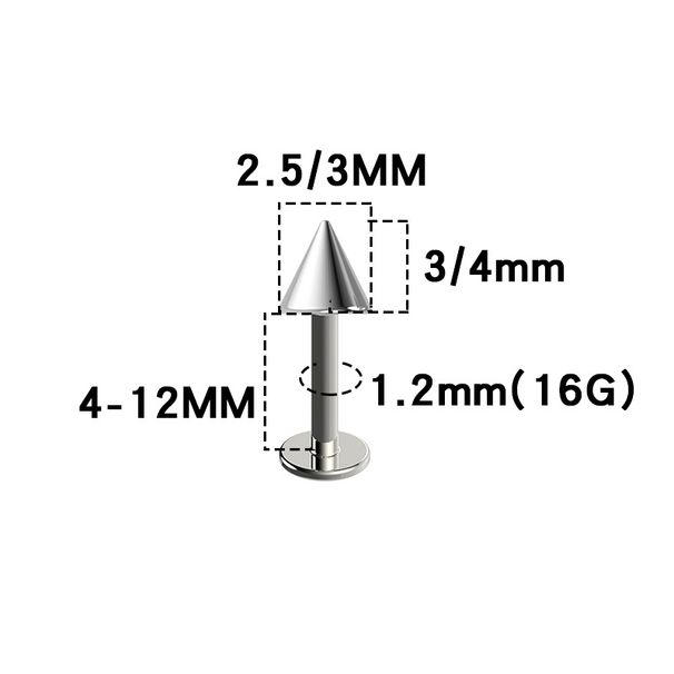 Men And Women's Jewelry Titanium Alloy Internal Tooth Lip Nail Basic Flat Bottom Spiral G23 Titanium Lip Nail Internal Thread Ball Cone Ear Nail_ipsvogv.com