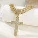 Popular Personality Cross Pendant With Alloy Dia Cuban Chain Religious Belief Hip Hop Necklace_ipsvogv.com