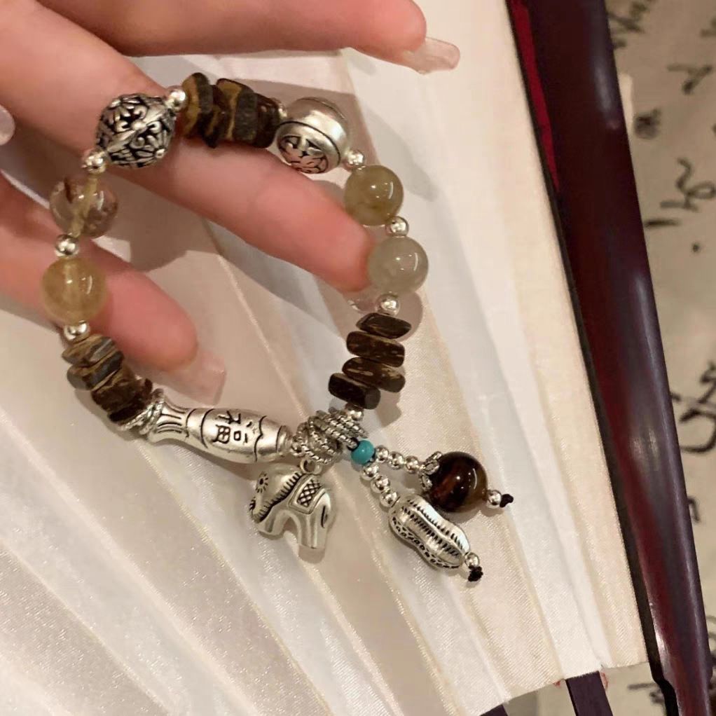 Ethnic Natural Stone Chinese Style Bracelet For Girls, New Vintage Bracelet, Light Luxury, Niche Exquisite Jewelry_ipsvogv.com