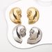 New Ocean Style Conch Alloy Exaggerated Fashion Geometric Shiny Stud Earrings For Women_ipsvogv.com
