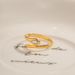 INS Style Personality Gold Stainless Steel White Natural Horse Eye Stone Snake Ring Titanium Steel Ring High Grade No Falling_ipsvogv.com