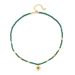 Colorful Peacock Bead Collarbone Chain, Fashionable, Personalized, Trendy, Round Titanium Steel Pendant, Short Necklace_ipsvogv.com