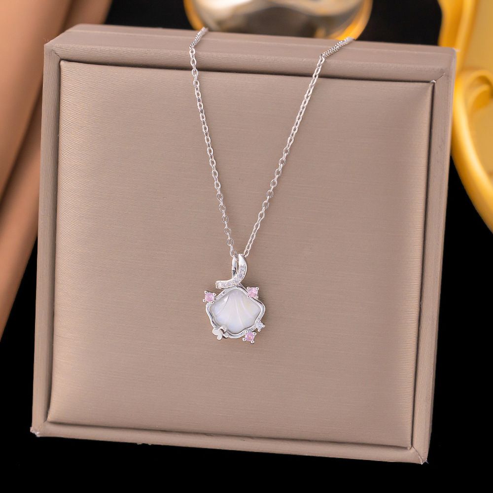 New Purple Colorful Shell Necklace For Women, With A High-end And Niche Design. Ins Style Micro Inlaid Exquisite_ipsvogv.com