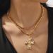 N12387 Exaggerated Metal Diamond Cross Pendant Necklace Set, Artistic Light Luxury Clavicle Chain_ipsvogv.com