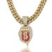 New Fashion Colored Diamond Tongue Sticking Skull Pendant Men Hip Hop Full Diamond Cuban Necklace_ipsvogv.com