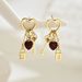 Unisex French Simple Light Luxury Style Heart Earrings For Women With Diamond Lock Shaped Series Niche Earrings Fashionable High End Earrings_ipsvogv.com