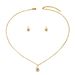 Geometric design style necklace earring set, simple drip oil asymmetrical earrings, fashionable and versatile collarbone_ipsvogv.com