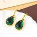 French Water Drop Emerald With A High-end Feel, Light Luxury, Niche Design, Vintage Earrings_ipsvogv.com