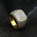 Men And Women's Jewelry Gold Plated Cubic Zirconia Ring Geometric Hip Hop Style Unisex Fashion Ring Sizes 5.5-11.5 Full Size Copper Full Diamond Ring_ipsvogv.com