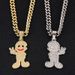New Style Personality Men's Hip-Hop Alloy Inlaid Diamond Small Character Pendant Cuban Necklace_ipsvogv.com