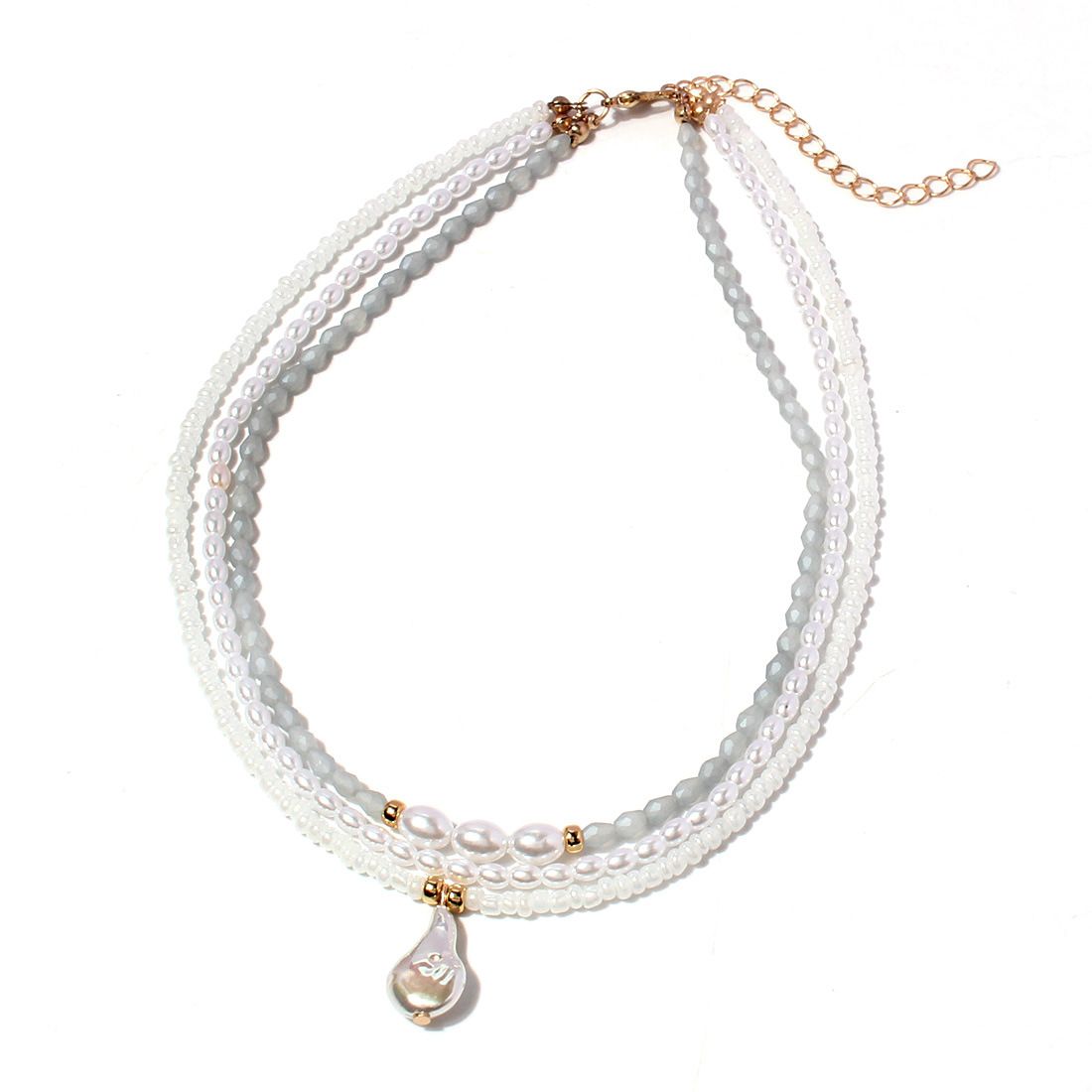 Korean Style Temperament Special Shaped Pearl Necklace Personality Cute Pearl Pendant Net Celebrity Clavicle Necklace Female_ipsvogv.com