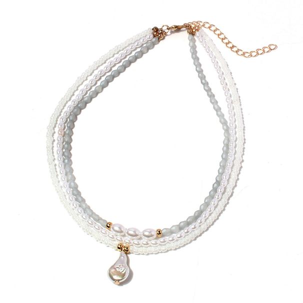 Korean Style Temperament Special Shaped Pearl Necklace Personality Cute Pearl Pendant Net Celebrity Clavicle Necklace Female_ipsvogv.com