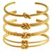 Women's Jewelry Set Fashion French Retro Fashion Geometric Titanium Steel Open Bracelet Female Twist Knot C Shaped Bracelet Female Niche Design_ipsvogv.com