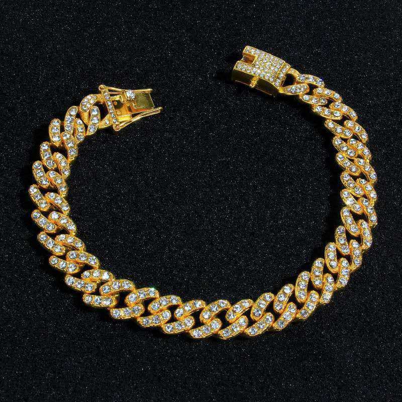 Fashion single row hip hop Cuban necklace 12mm micro inlaid zircon high-end chain 16-inch necklace_ipsvogv.com