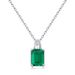 Cultivated emerald vintage pendant S925 silver claw inlaid diamond clavicle pendant light luxury fashion_ipsvogv.com