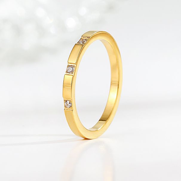 Men And Women's Jewelry Simple Fashion Titanium Steel Ring Three Diamond Index Finger Couple Personality String Diamond Ring Trendy Jewelry_ipsvogv.com