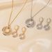 Women's Jewelry Set Simple High End Personality Retro Round Double Circle Micro Inlaid Necklace Earrings Jewelry Set_ipsvogv.com