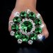 fashion flower-shaped colored diamond ring simple shiny rhinestone opening adjustable ring women ring_ipsvogv.com