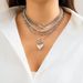 4-Piece Peach Heart CCB Cross Chain Necklace Set European And American Summer Trendy High-end Fashion Internet Celebrity Travel Photography Jewelry_ipsvogv.com