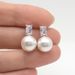 Cao Shi's large diameter pearl are fashionable minimalist, with high-quality square diamond earrings for_ipsvogv.com