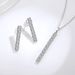 Women's Jewelry Set Fashion S925 Sterling Silver Popular Row Diamond Earrings Simple Micro Inlaid Moissanite Necklace Earrings Set_ipsvogv.com