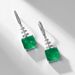 Light Luxury Emerald Green Square Diamond Earrings For Women S925 Silver Inlaid Crack Inclusions Artificial Gemstone Earrings_ipsvogv.com