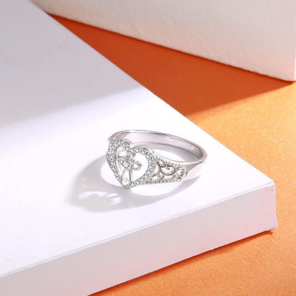 S925 Sterling Silver Ring For Women, Fashionable And Advanced Love Hollow Cross Design, Versatile And Light Luxury Ring_ipsvogv.com