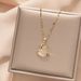 Loving Gold Plated Colorless Titanium Steel Necklace with Minimal Setting, Light Luxury Feeling, Cat Eye Stone Pendant,_ipsvogv.com