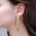 Women's Jewelry Gradient Golden Wheat Ear Earrings Light Luxury Design High End Long Leaf Tassel Earrings Full Diamond Earrings_ipsvogv.com