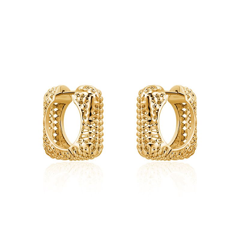 Women's Jewelry French Exquisite Square Earrings Light Luxury Niche Design High End Sense Unique Personality Hollow Hoop Earrings_ipsvogv.com