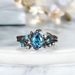 Sanjie Blue Topaz Natural Ring Fashion Inlaid Water Drop Jewelry_ipsvogv.com