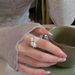 Silver Bow Sparkling Diamond Women's Tail Ring, Niche Design, Instagram Style, Light Luxu, High-end Feeling, New_ipsvogv.com