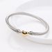 Love Peach Heart Electroplating Silver Open Bracelet Titanium Steel_ipsvogv.com